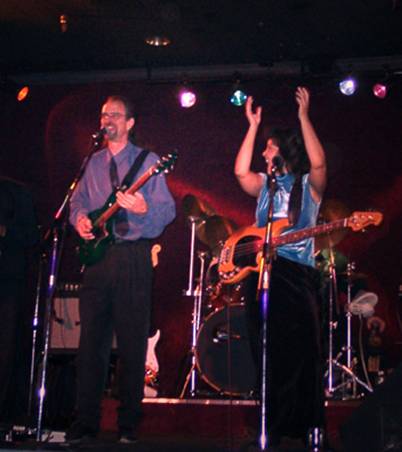 LJ Lawrence and Don Evans on stage with the Sierra Blues Tribe